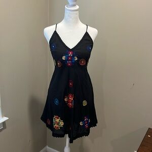 RAGA embroidered black minidress